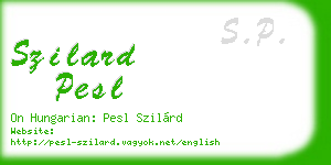szilard pesl business card